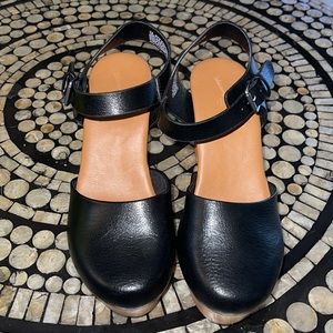Black clog heels